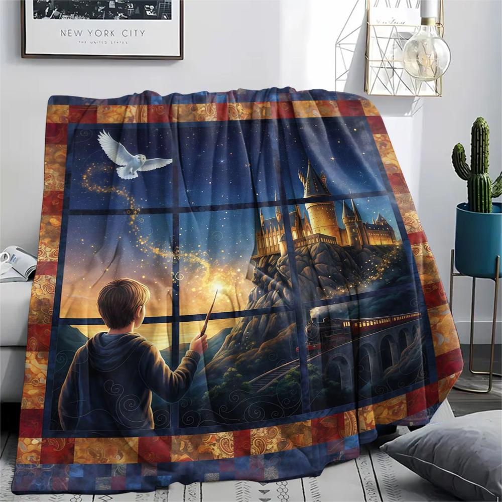 1Pc Cartoon Print Flannel Blanket, High Quality Comfortable for All Seasons, Home Decor, Warmth and Comfort, Perfect for Christmas Birthday Gift