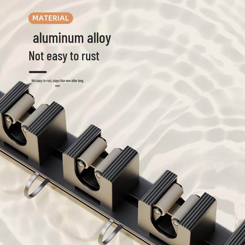 Wall-Mounted Suction Cup Mop & Broom Holder