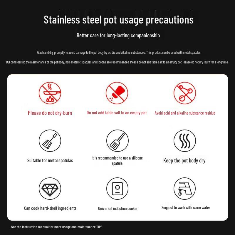 Chui Da Huang 34cm 304 Stainless Steel Non-stick Wok