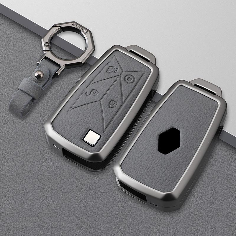 4 Buttons Zinc Alloy Leather Pickup Truck Car Key Case Caps Key Cover For Renault Euro 6 Series T C K Gama Shell Bag Keyring
