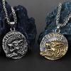 Viking Fenrir Wolf Mystic Rune Pendant Men's Fashion Trend Amulet 316L Stainless Steel Pendant Necklace Party Gift Jewelry