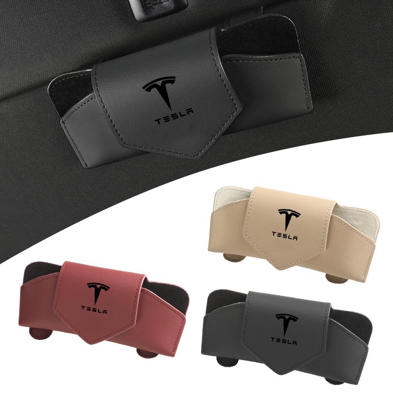 Car Valve Glasses Box Sun Visor Glasses Holder Sunglasses Case For Tesla Model 3 Y S X 2021 Roadster Cybertruck Juguete