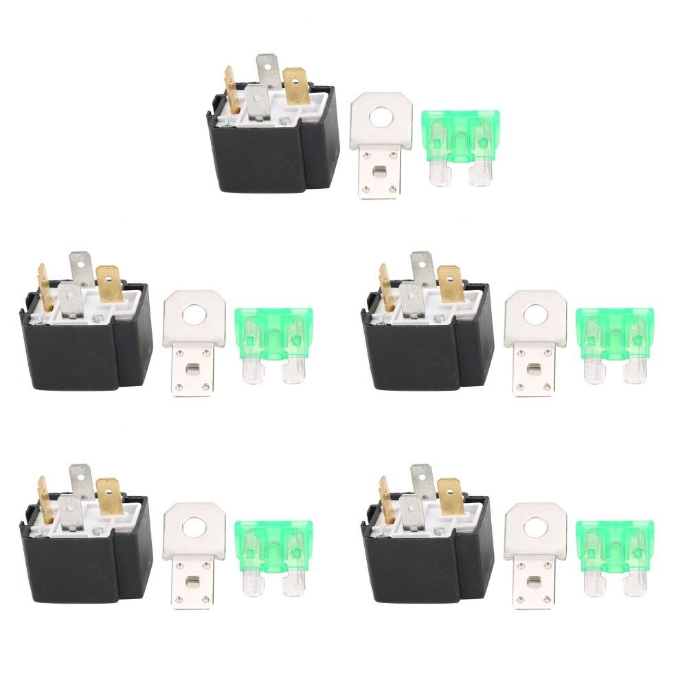 

5PCS Convenient Installation Waterproof Car Flasher Relay Fused Protection Black Flasher Relay Relay Box Vehicle Applications 5pcs