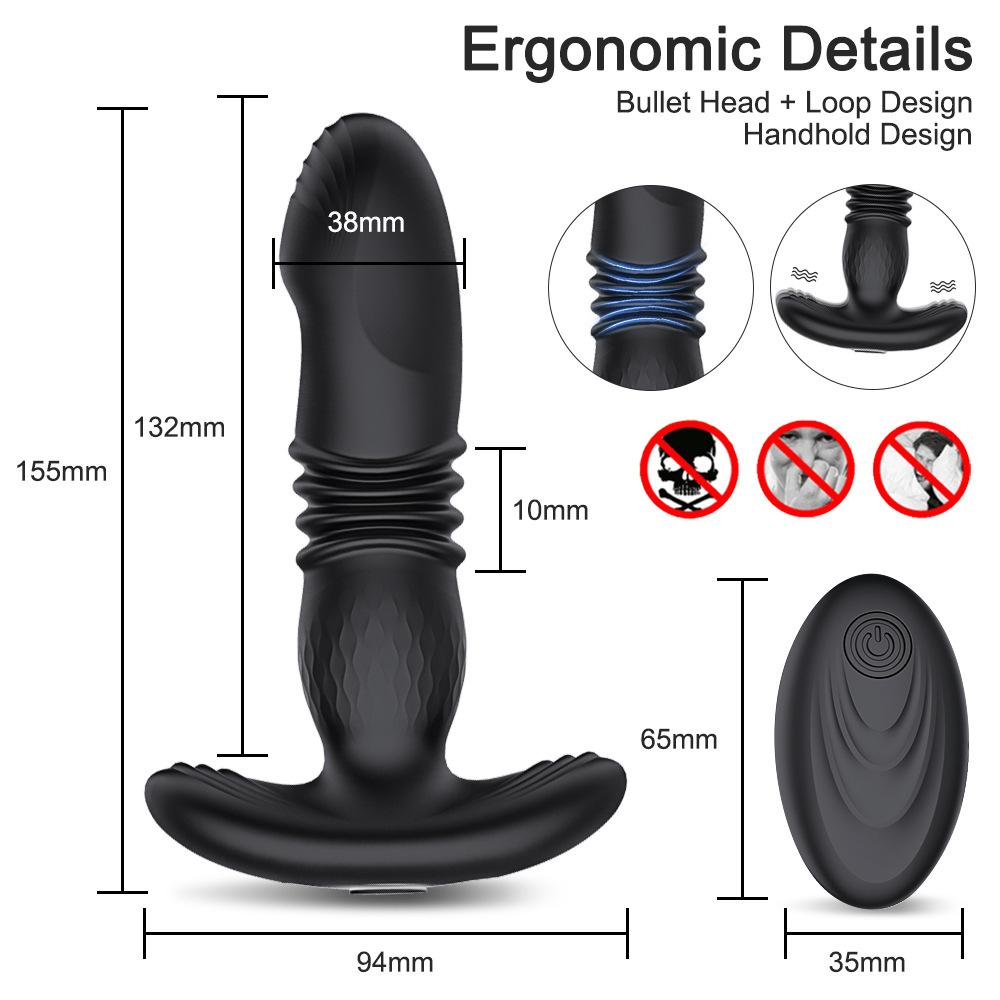 Remote Control Vibrating Anal Plug - Adjustable Wearable Adult Toy for Men & Women