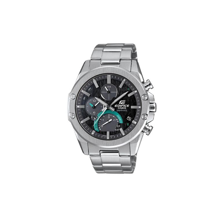 

CASIO Men EDIFICE Black Watch EQB-1000D-1 EQB-1000D-1 Black Dial Silver Strap