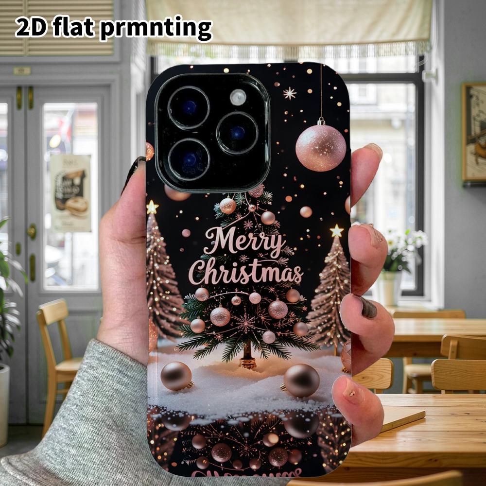 Phone Case: 2D Flat Design Suitable for iPhone 18, 17, 16, 15, 14, 13 Pro Film Protective Case, Couple Style, Snow Scene, Christmas and Halloween Gift