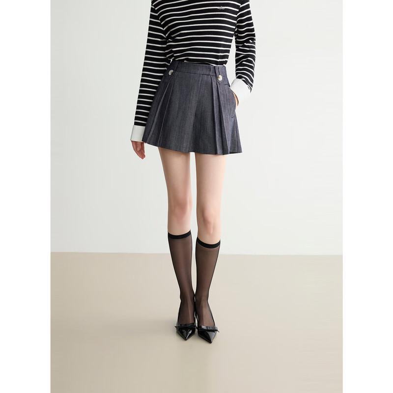 ELLE Lyocell Tencel High-Waist A-Line Midi Skirt S