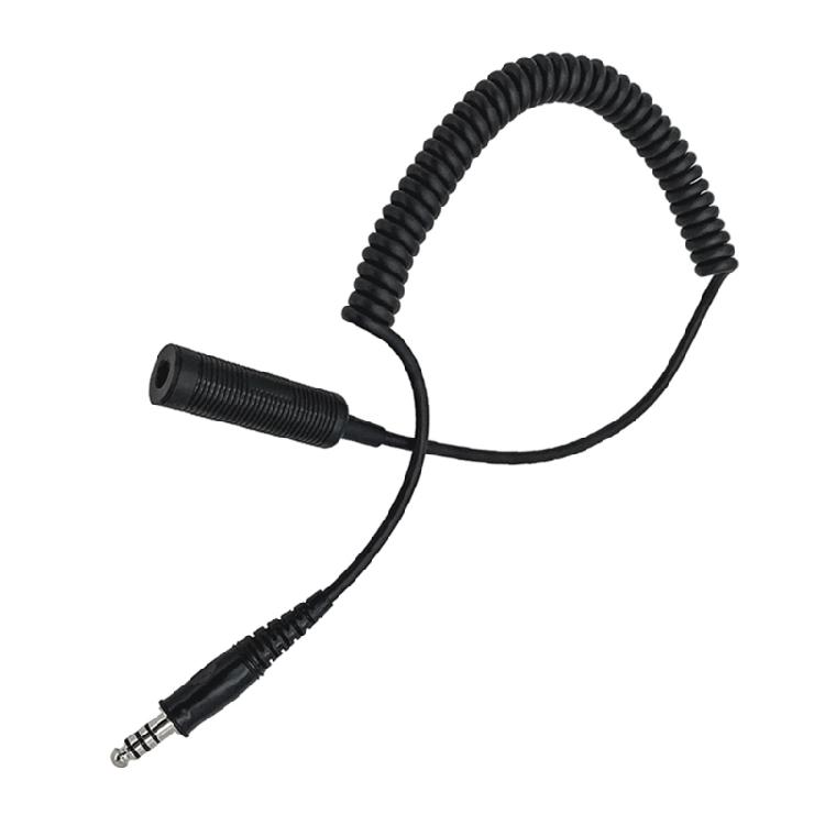 Headset Replacement Spring Cable Cord for Helicopter Headset 7.1mm to U174/U