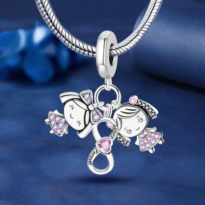 Copper Cute Love Heart Boy Pink Girl Charms Beads Fit Diy Bracelet Bangle Making Gift Of High Quality Jewelry