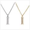 Women Clear Zircon 26 Letters Pendant Necklace Stainless Steel Gold A-Z Alphabet Choker Initial Necklaces Jewelry