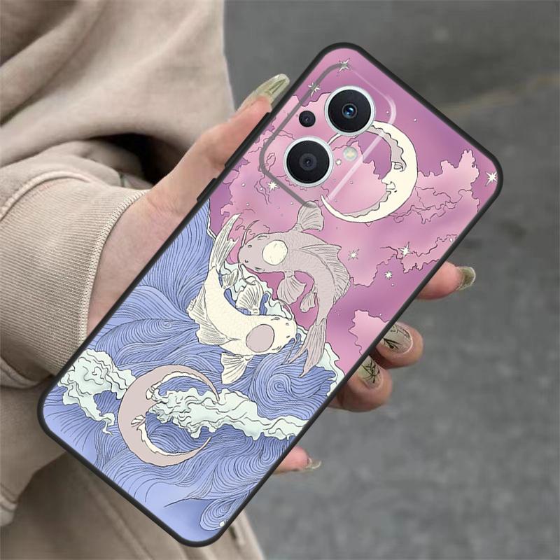 Koi Fisch Yin Yang Hülle Für OPPO Reno 14 10 11 12 13 Pro 11F 12F 13F 14F 7 8 Lite OPPO Find X9 X8 X5 Pro Abdeckung