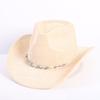 Popular European and American Classic Western Denim Straw Hat, Men's and Women's Fashion Outdoor Sunscreen Sequined Straw Hat