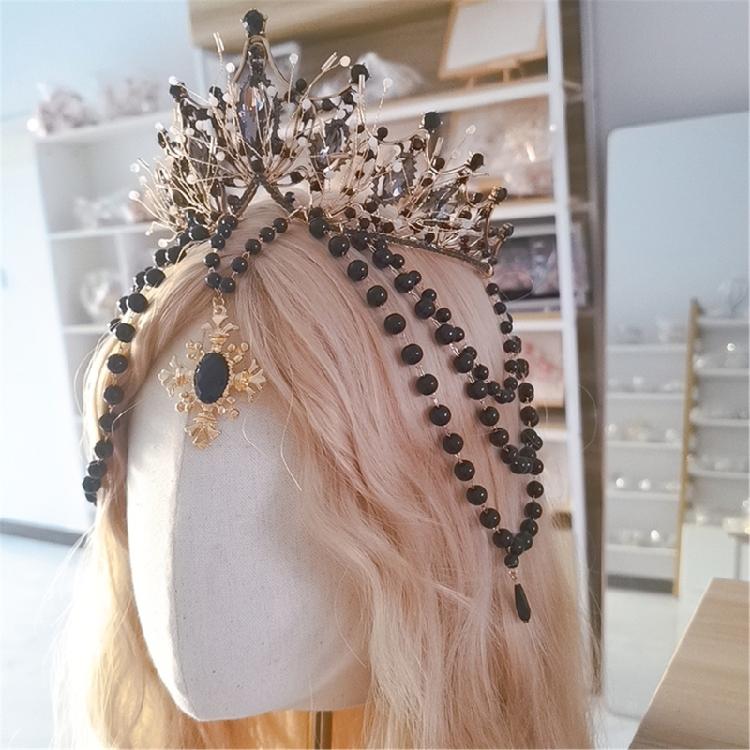Elegant Dark Crown Tiaras for Women Pageant Psychic Headband Perfect for Weddings and Prom Coronet