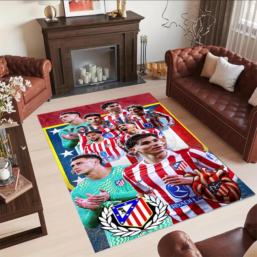 Atletico Madrid Benutzerdefinierter Namensbereich Teppich Geeignet für Schlafzimmer Arbeitszimmer Wohnzimmer Dekorieren Sie den Raum Rutschfester Teppich Anime Büro Dekor