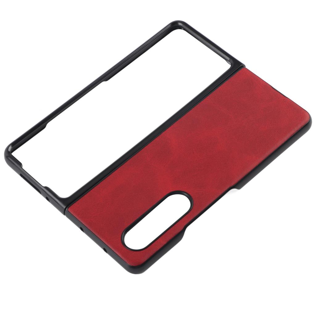 Leder Hartschale für Samsung Galaxy Z Fold 3 Handy Kratzfeste Stoßfeste Hülle