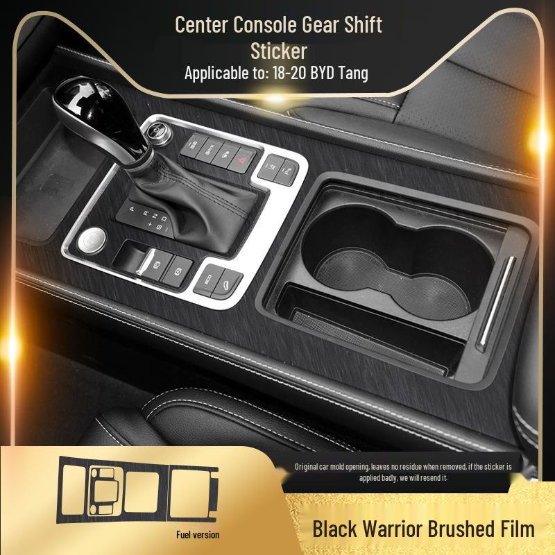 Black Warrior Gebürsteter Autoaufkleber für 17-21 BYD Tang Innenraum Mittelkonsolen Dekoration