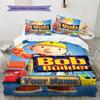 Bob Builder Theme Custom Name Pattern Bedding Quilt Set Quilt Cover Pillowcase Home Birthday Gift(1 * duvet cover + 2 * pillowcase, without core)