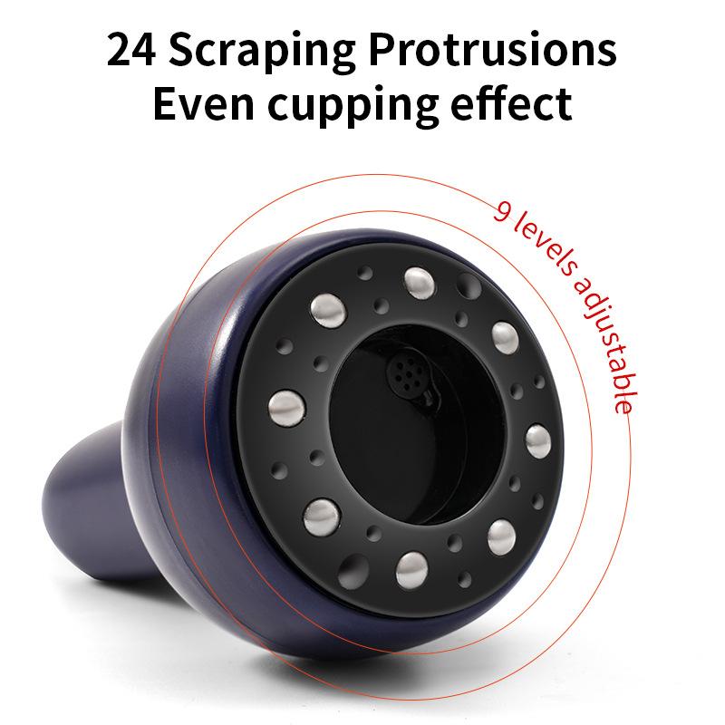 Smart Cupping Massage Machine 9 Levels Vacuum Suction Cup Chinese Meridian Cans Red Light Heating Jars Body Cellulite Scraping