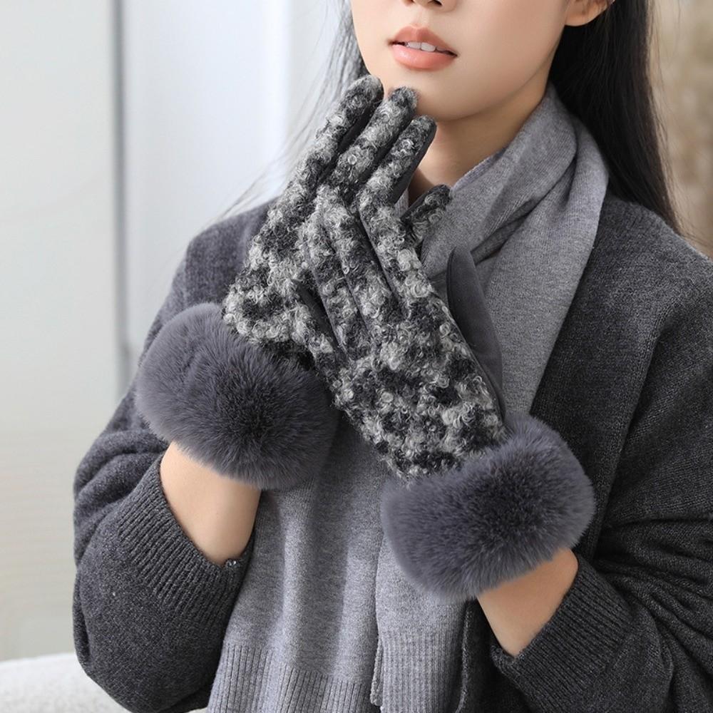 Touch Screen Leopard Print Gloves Keep Warm Winter Gloves Fashion Women's Gloves Winter