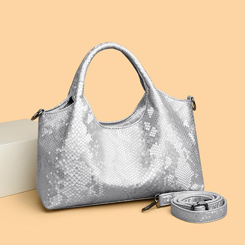 2025 Snake Print Women's High-Capacity Shoulder and Crossbody Tote Bag