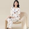 Aifen Teng Women's Pajamas Set: Pure Cotton, Long Sleeve, Long Pants, Casual Home Wear, Suitable for Spring, Autumn, and Winter.
