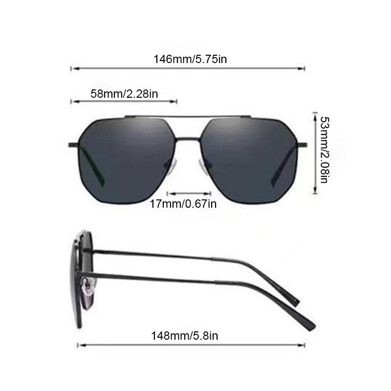 Non-polarized Fashion Leisure Sunglasses for Men and Women Classic Metal Frame Polygon Driving Sunglasses