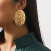 Minimalist Style Exaggerated Alloy Oval Earrings Geometric Metal Fashionable Jewelry