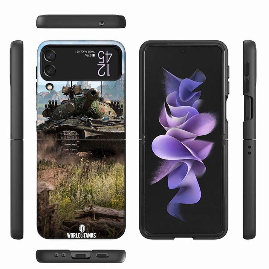 World Of Tanks Game Phone Case For Samsung Z Flip 6 7 5G Z Flip 5 Galaxy Z Flip 3 4 5G ZFlip Shockproof Hard Cover TPU PC Coque