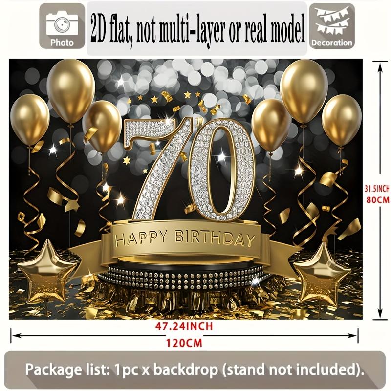2D flat banner 1 piece background decoration for 70th birthday party background photo prop.PMJ