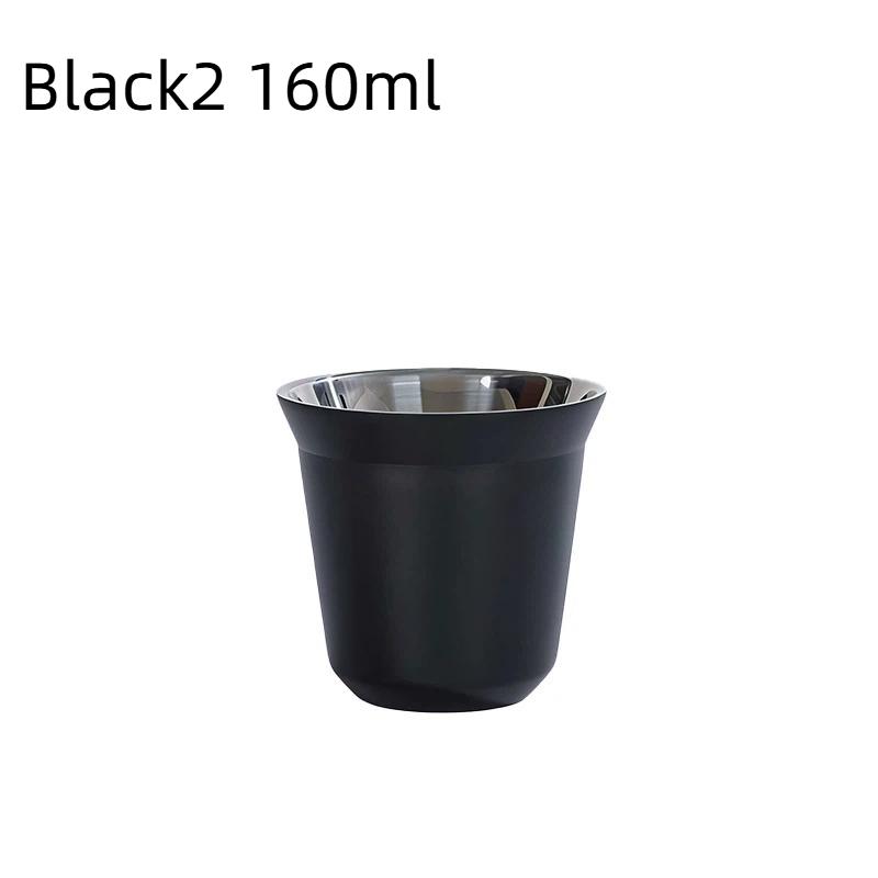 Tazza da Caffè Espresso in Acciaio Inossidabile da 80/160 ml Portatile a Doppio Strato Tazza da Tè per Bevande da Ufficio Mini Tazza da Whisky Vino