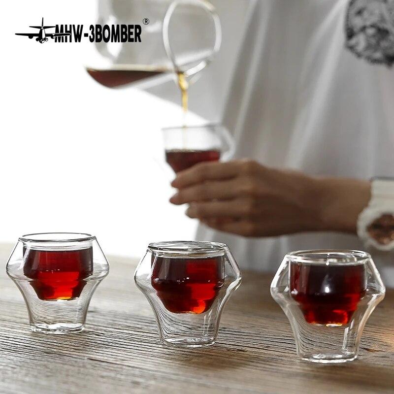 MHW-3BOMBER Coffee Mug Double Walled Glass Transparent Borosilicate Glasses Mugs Tea Latte Wine Cup Bar Kitchen Cafe Accessories