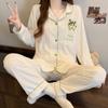 Frog Crayon Xiaoxin Cartoon Pajamas Women's Spring Imitation Cotton Thin Long Sleeve Suit Loungewear
