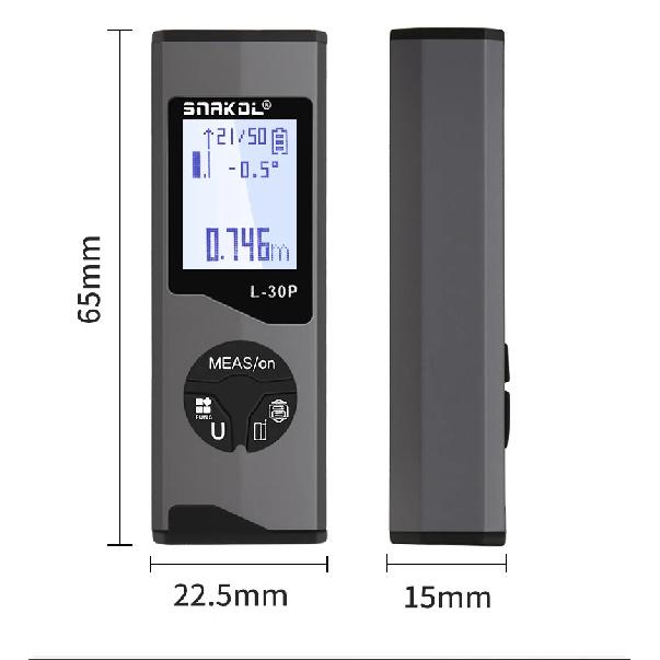 Snakol 30M/50M Mini Smart Laser Distance Meter Measure Rangefinder USB Rechargeable Portable Handheld Laser Range Finder Tools