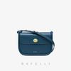 Light luxury premium shoulder messenger bag niche design semi-round bag first layer cowhide saddle bag generation