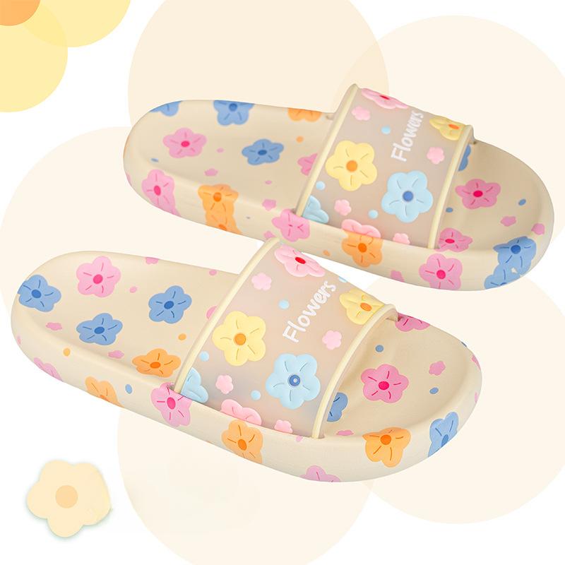 Blumenhausschuhe Süße Blumenhausschuhe Rutschfeste Badezimmer-Einriemen-Hausschuhe zum Tragen Weichsohlige Hausschuhe für draußen