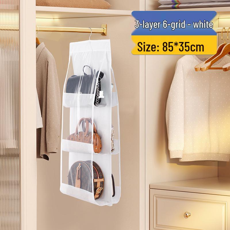 Double-Sided Fabric Hanging Bag Organizer - Dustproof Multi-Layer Wardrobe Storage
