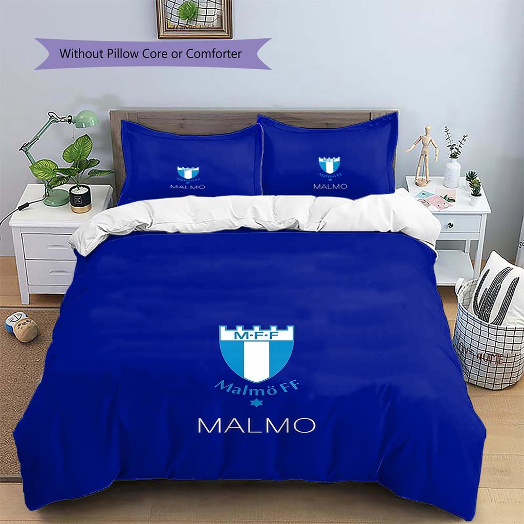 Set Copripiumino Trapuntato con Motivo Malmö FF Decorazione per la Casa Regalo (1 * copripiumino + 2 * federe senza imbottitura)