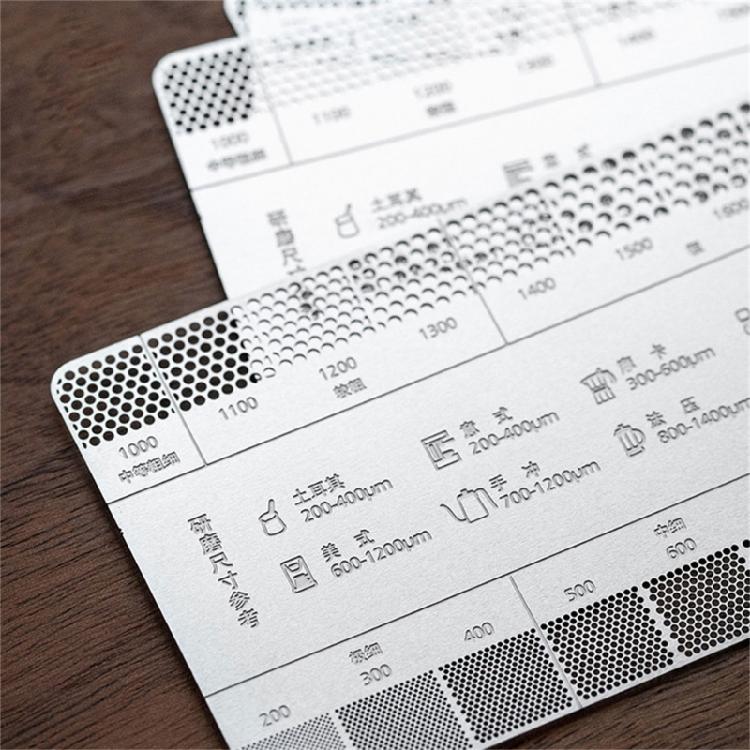 Grind Size Reference Card Coffee Grind Reference Card Coffee Grind Size Ruler
