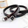 Fashion Luxury No-hole Belt For Women Waistband Buckle Pin Belt Jeans Decorative Female Dress Thin PU Leather Waist Strap