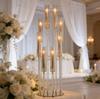 Transparent Acrylic Cross Wedding Candlestick for Banquets, Hotels, Aisles, Restaurants, and Bars