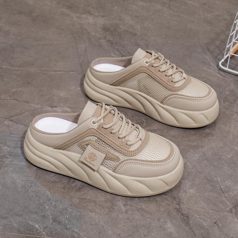 Summer Woman's Mules Baotou Slippers Designer New Women Half Slippers Casual Flats Shoes Women Sandals Outdoor Walking Footwear