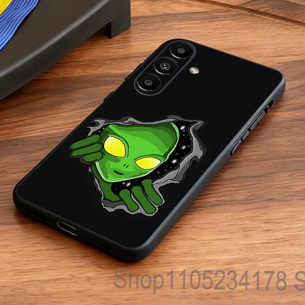Singular Space UFO Alien Phone Case for Samsung S Series S21 S22 S23 S24 S25 FE Plus Ultra TPU Soft To Skin-friendly Case