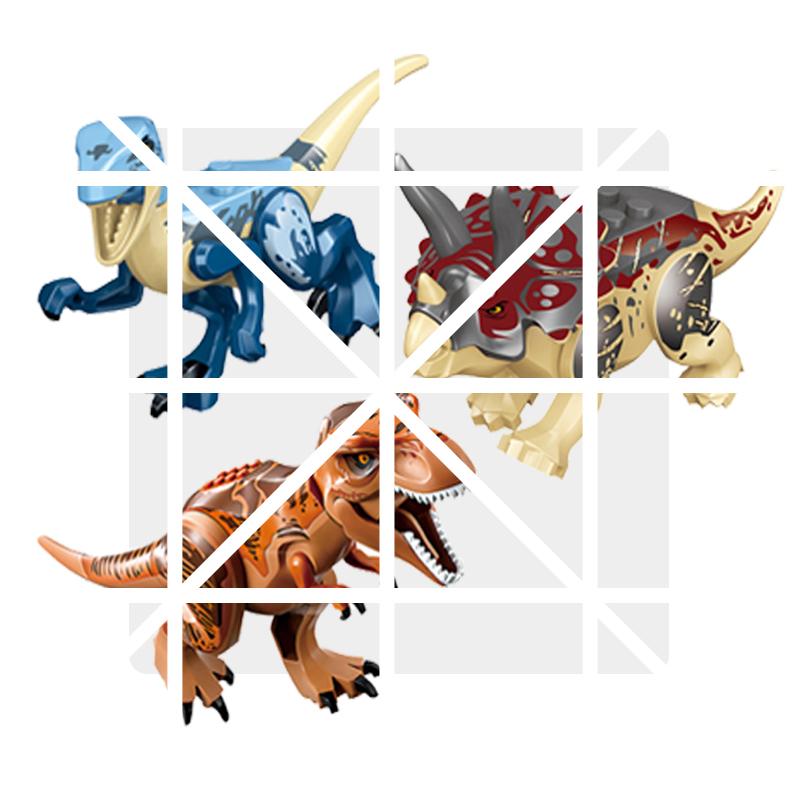 Velociraptor Triceratops Jurassic Dinosaurier Welt Indominus T-Rex Modell Zusammenbauen Pädagogische Bausteine Spielzeug für Kinder Geschenke