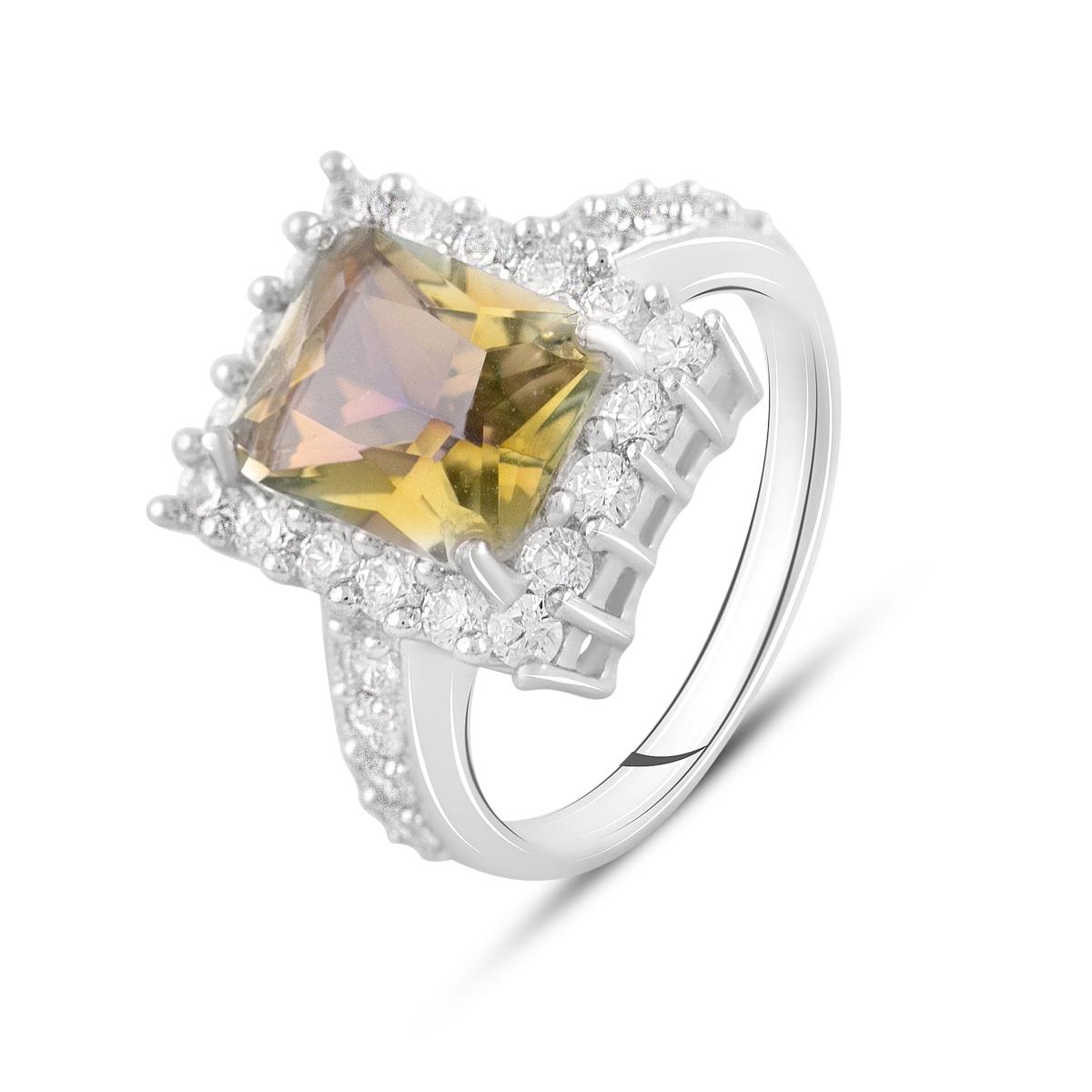 

Срібна каблучка з містик топазом 4.15ct (2123217) 4.76 гр. 925 проби 17 різнокольорові кольору