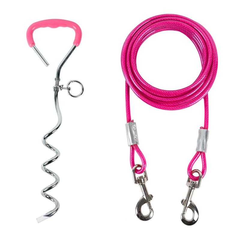 Pet leash dog leash dog pile wire rope tether dog leash ground nail outdoor pet products
