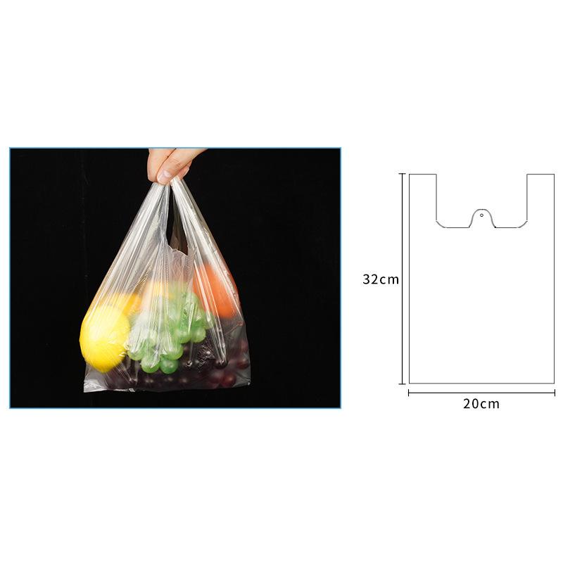 100ks Plastové sáčky pro supermarkety s rukojetí Užitečné plastové úložiště Průhledná nákupní taška Role Balení potravin Uchovávejte čerstvé Nástroje