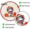 Hippo Wall Decals for Christmas Cartoon Decal, Cute Sticker with Colorful Lights & Versatile Cuttable Window Xmas Balls, Waterproof Mural Bedroom
