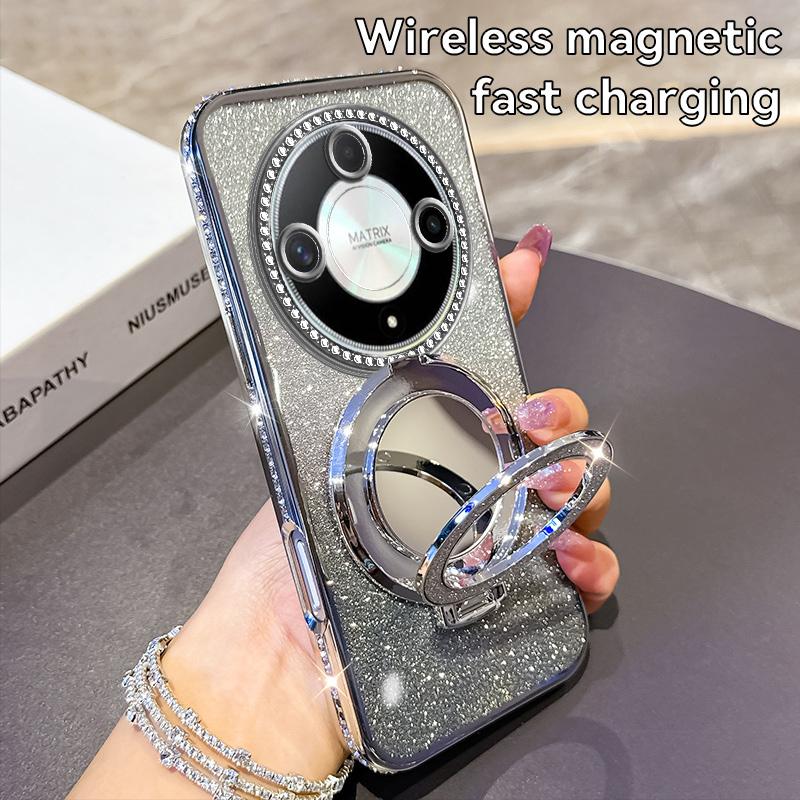 For Honor Magic 5 Lite 6 Lite Luxury Fashion Plating Shockproof Cases Magic 6 Lite Glitter Protective Soft Cover Accessories