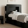 Headboard Cabinet with Storage Black Engineered Wood