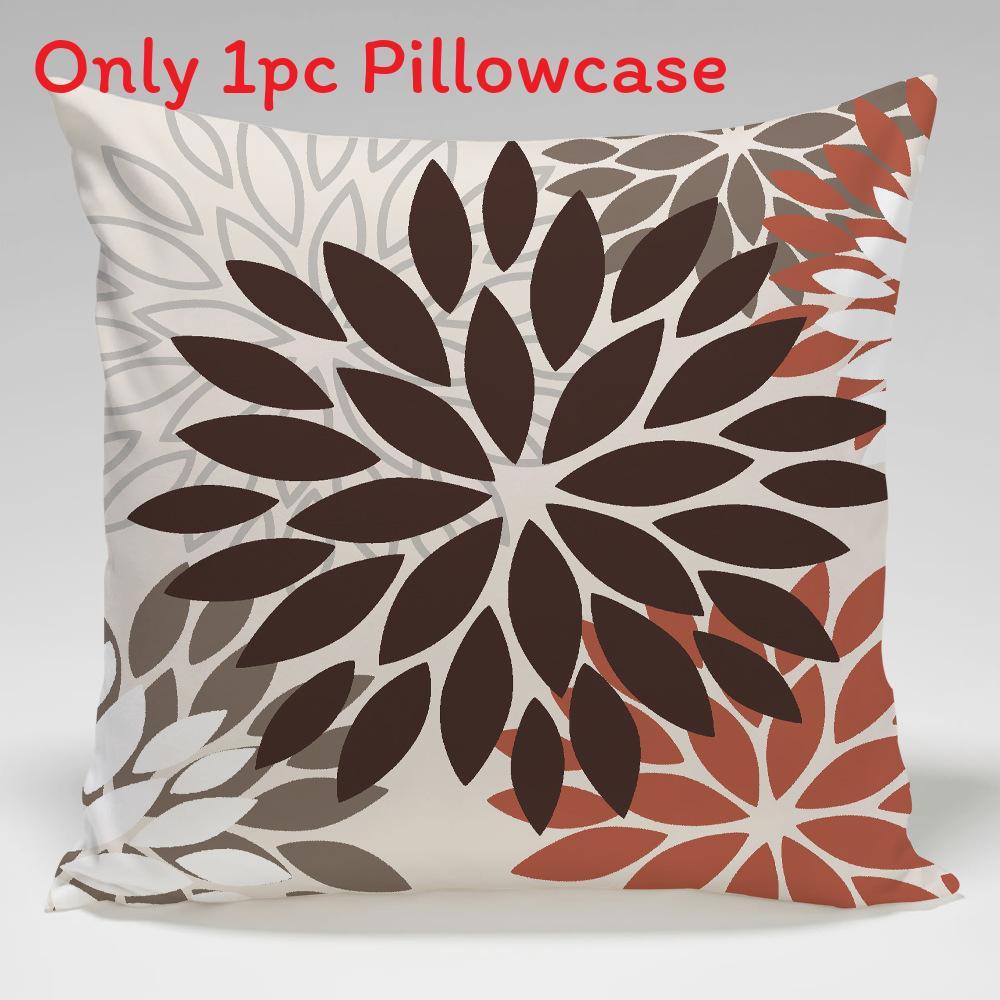 Geometric Color Flower Pillow Cover Polyester Fabric Modern Decor For Living Room